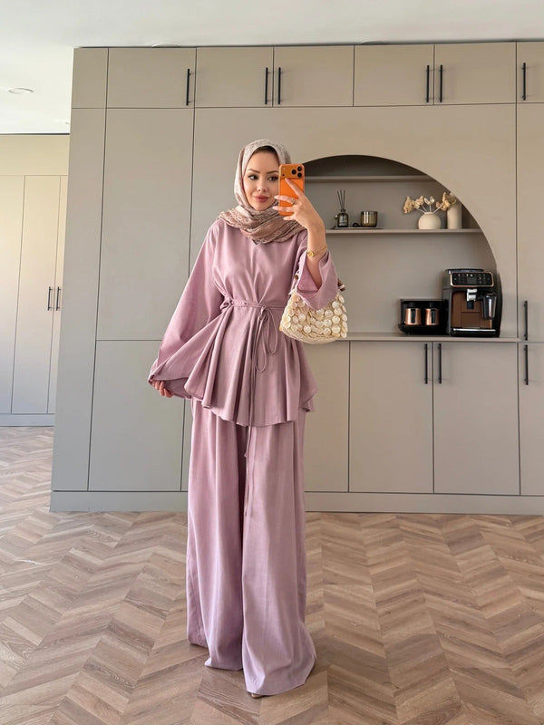 Judy Linen Trouser Set - Two-Piece Co-ord - Lilac
