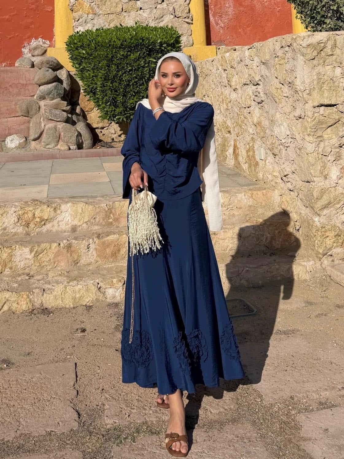 Porto Skirt Set – Navy Blue