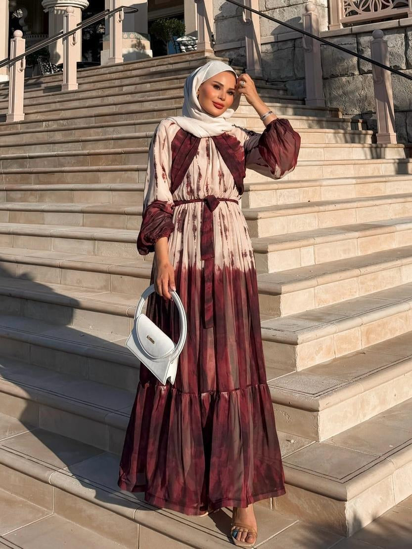 Lilas Flowy Dress – Burgundy