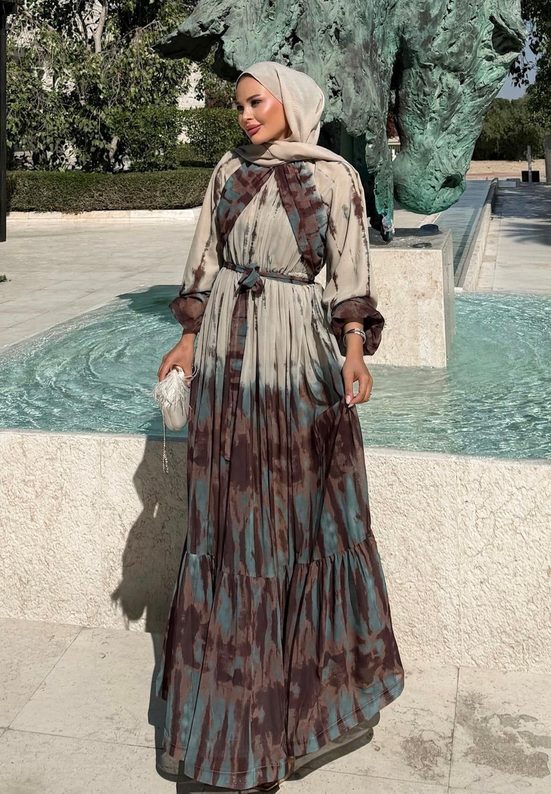 Lilas Flowy Dress – Beige