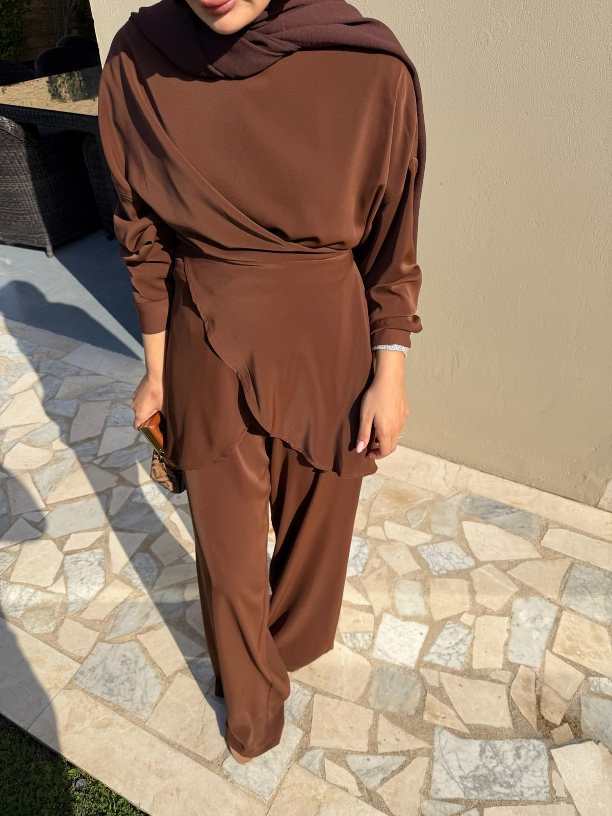 Flower Pants Set – Brown