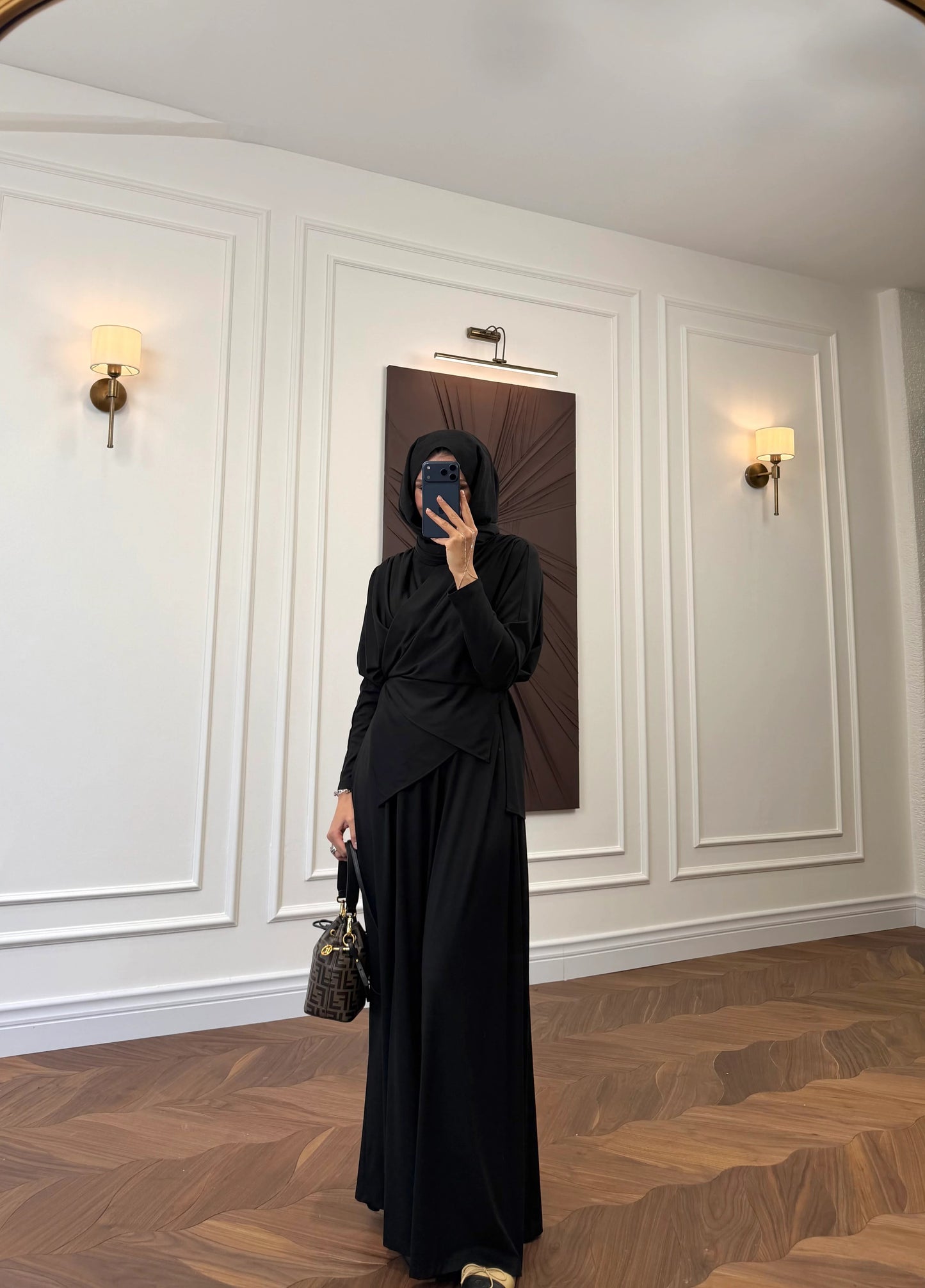 Elira Drape Two-Piece Set - Black