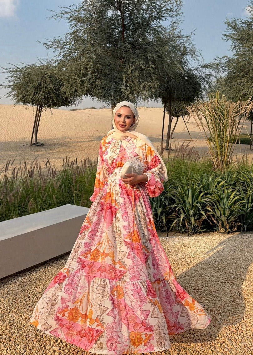 Jeremy Pink Modest Maxi Dress