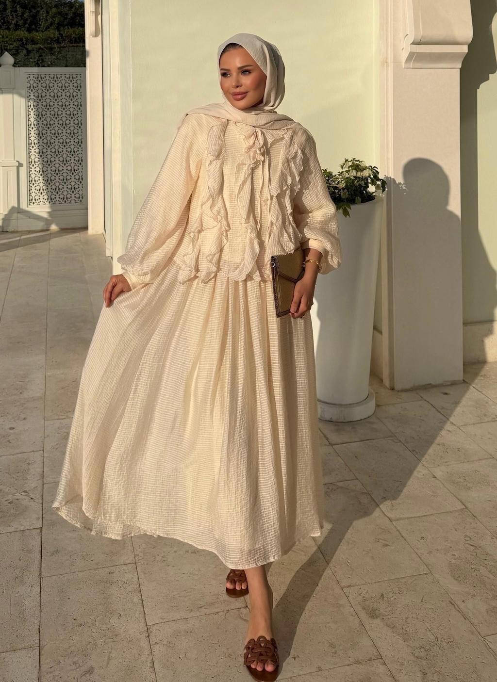 Nora Two-Piece Skirt Set – Beige