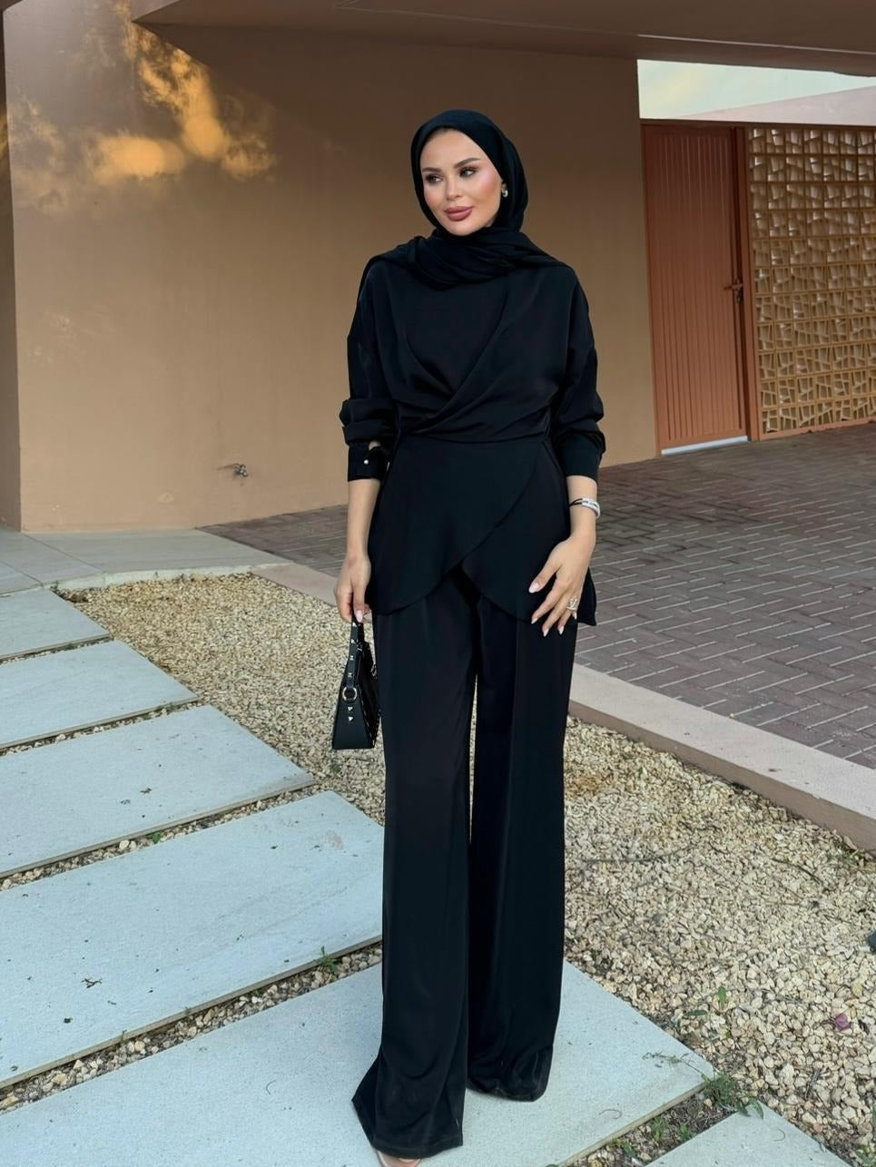 Flower Pants Set – Black