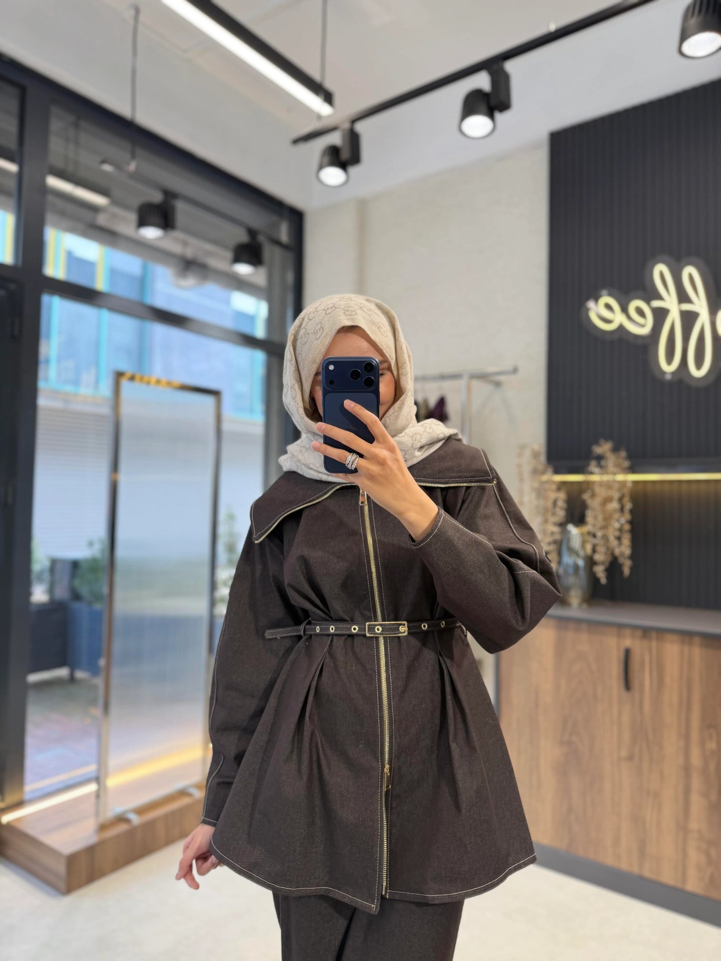 Pera Belted Set – Brown