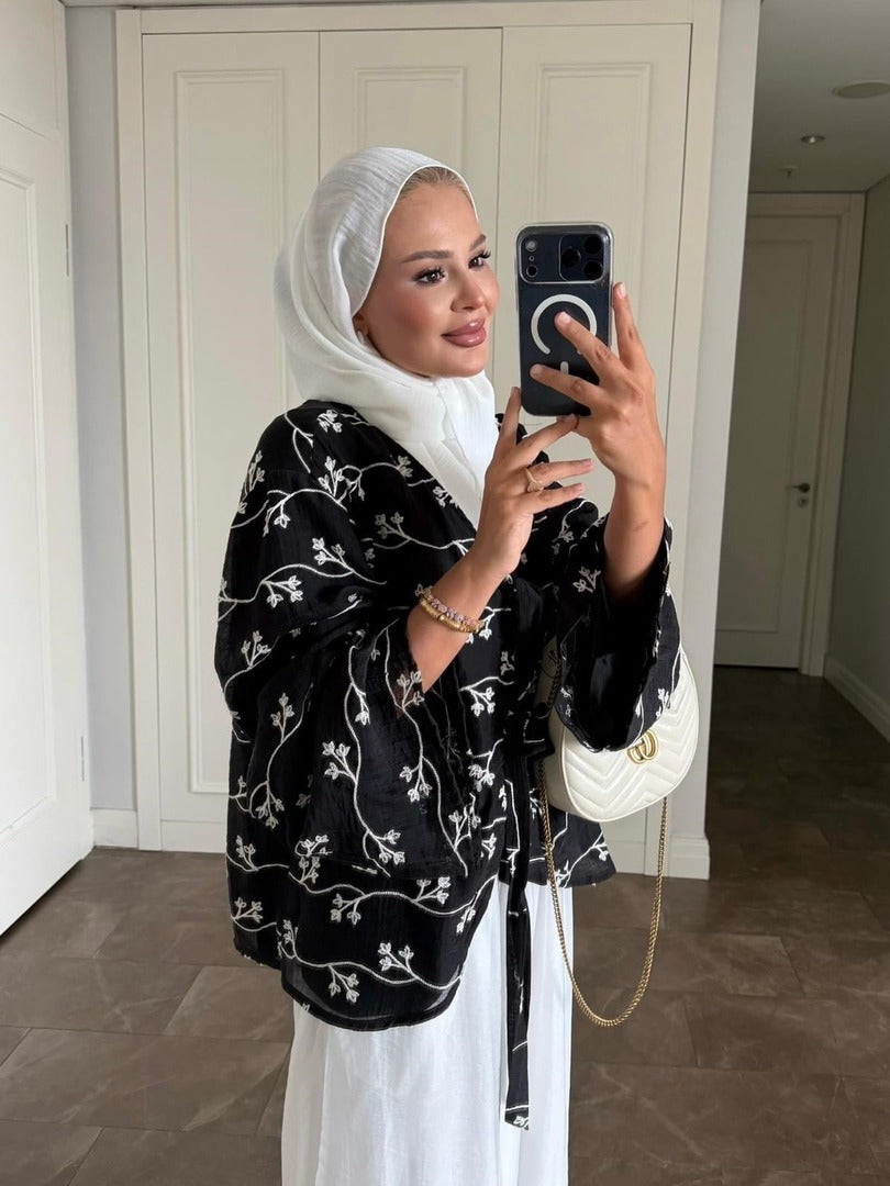 Elena Black Modest Pantolon Takımı - Ön Sipariş İki Parça Tunik Kıyafet