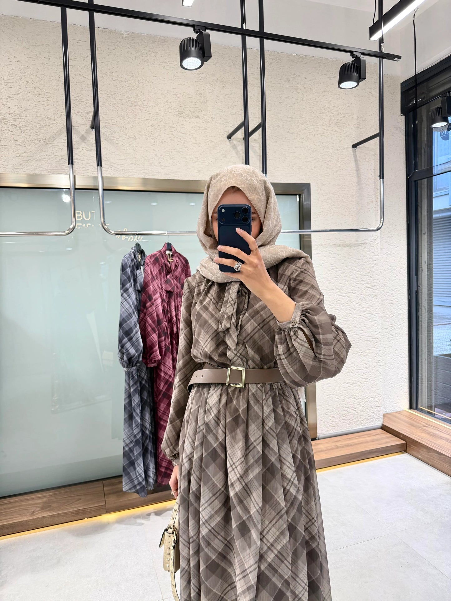 Miranda Chiffon Dress – Brown