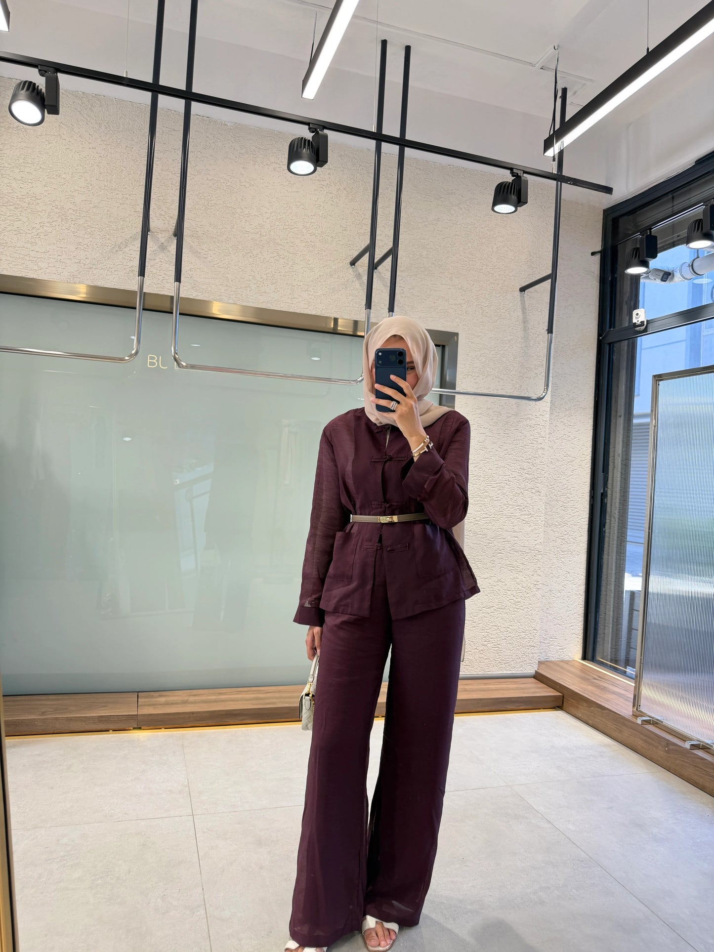 Chihiro Two Piece Tunic Outfit - Burgundy