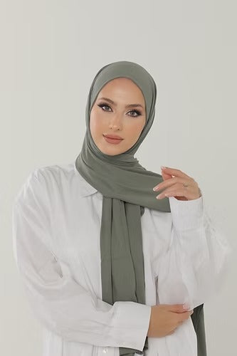 Sage Green Premium Viscose Jersey Shawl | Luxurious Drape, Non-Slip Fabric