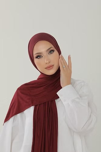 Burgundy Premium Viscose Jersey Shawl | Luxurious Drape, Non-Slip Fabric