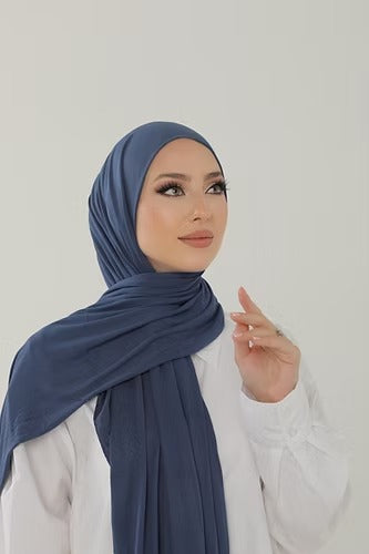 Indigo Premium Viscose Jersey Shawl | Luxurious Drape, Non-Slip Fabric