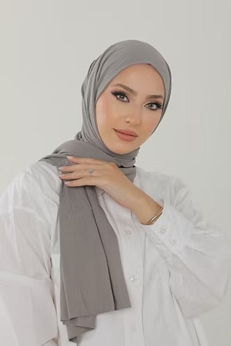 Gray Premium Viscose Jersey Shawl | Luxurious Drape, Non-Slip Fabric