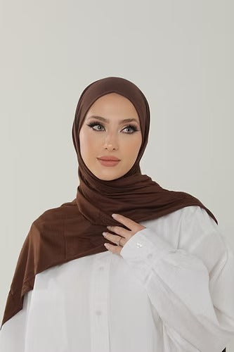 Dark Chocolate Premium Viscose Jersey Shawl | Luxurious Drape, Non-Slip Fabric