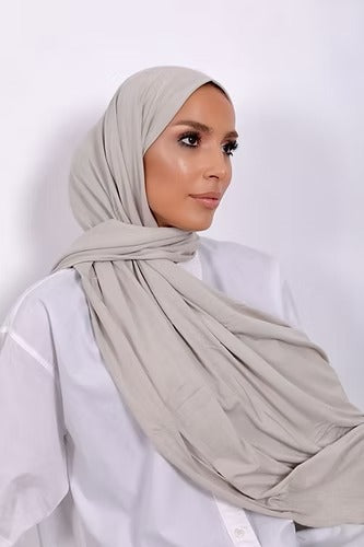 Light Beige Premium Viscose Jersey Shawl | Luxurious Drape, Non-Slip Fabric