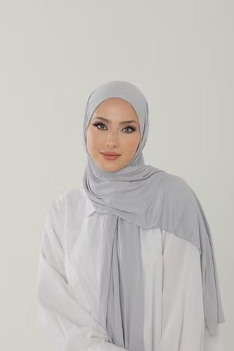 Ice Blue Premium Viscose Jersey Shawl | Luxurious Drape, Non-Slip Fabric