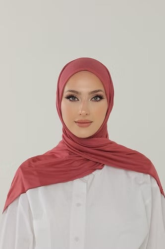 Rose Pink Premium Viscose Jersey Shawl | Luxurious Drape, Non-Slip Fabric