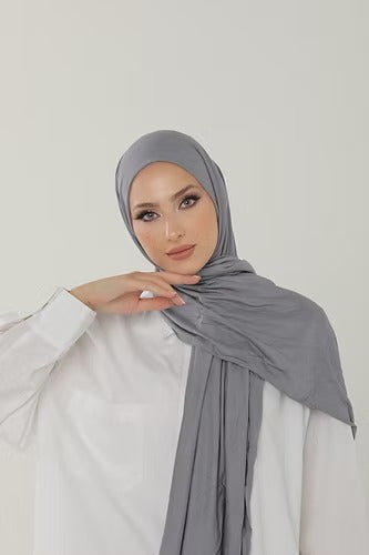 Gray Premium Viscose Jersey Shawl | Luxurious Drape, Non-Slip Fabric
