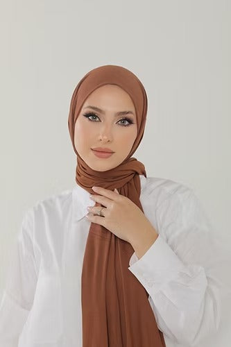 Cinnamon Premium Viscose Jersey Shawl | Luxurious Drape, Non-Slip Fabric