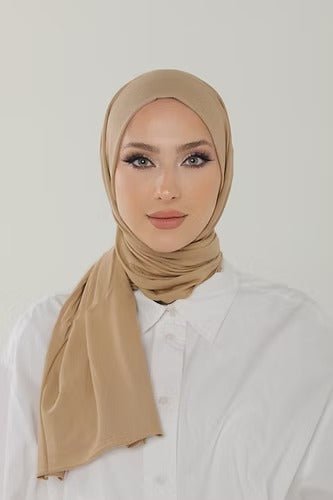 Beige Premium Viscose Jersey Shawl | Luxurious Drape, Non-Slip Fabric