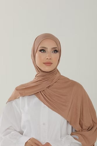 Rose Gold Premium Viscose Jersey Shawl | Luxurious Drape, Non-Slip Fabric