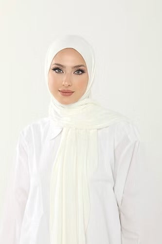 Optic White Premium Viscose Jersey Shawl | Luxurious Drape, Non-Slip Fabric