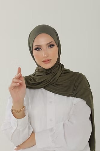 Henna Green Premium Viscose Jersey Shawl | Luxurious Drape, Non-Slip Fabric