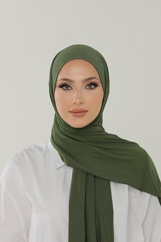Dark Khaki Premium Viscose Jersey Shawl | Luxurious Drape, Non-Slip Fabric