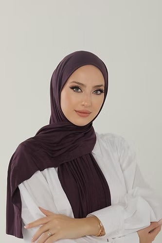 Dark Purple Premium Viscose Jersey Shawl | Luxurious Drape, Non-Slip Fabric