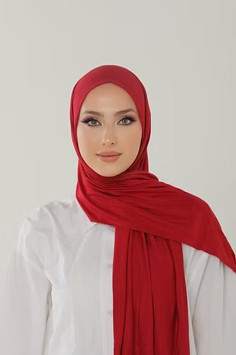 Red Premium Viscose Jersey Shawl | Luxurious Drape, Non-Slip Fabric