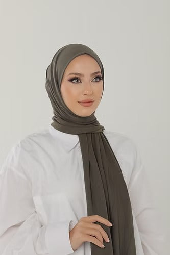 Earth Green Premium Viscose Jersey Shawl | Luxurious Drape, Non-Slip Fabric