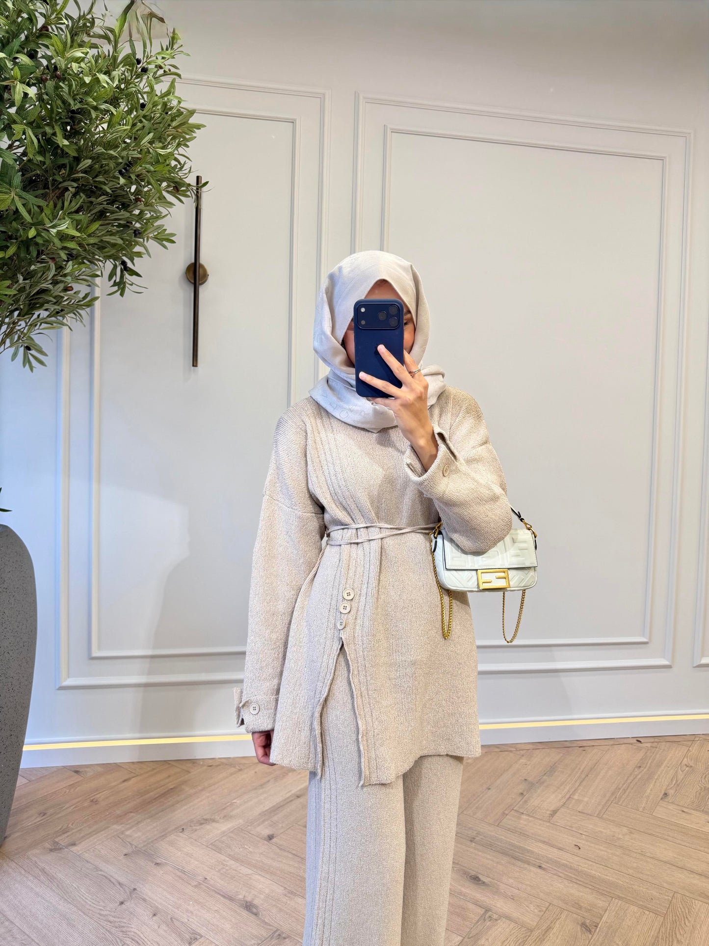 Knit Two-Piece Set – Beige