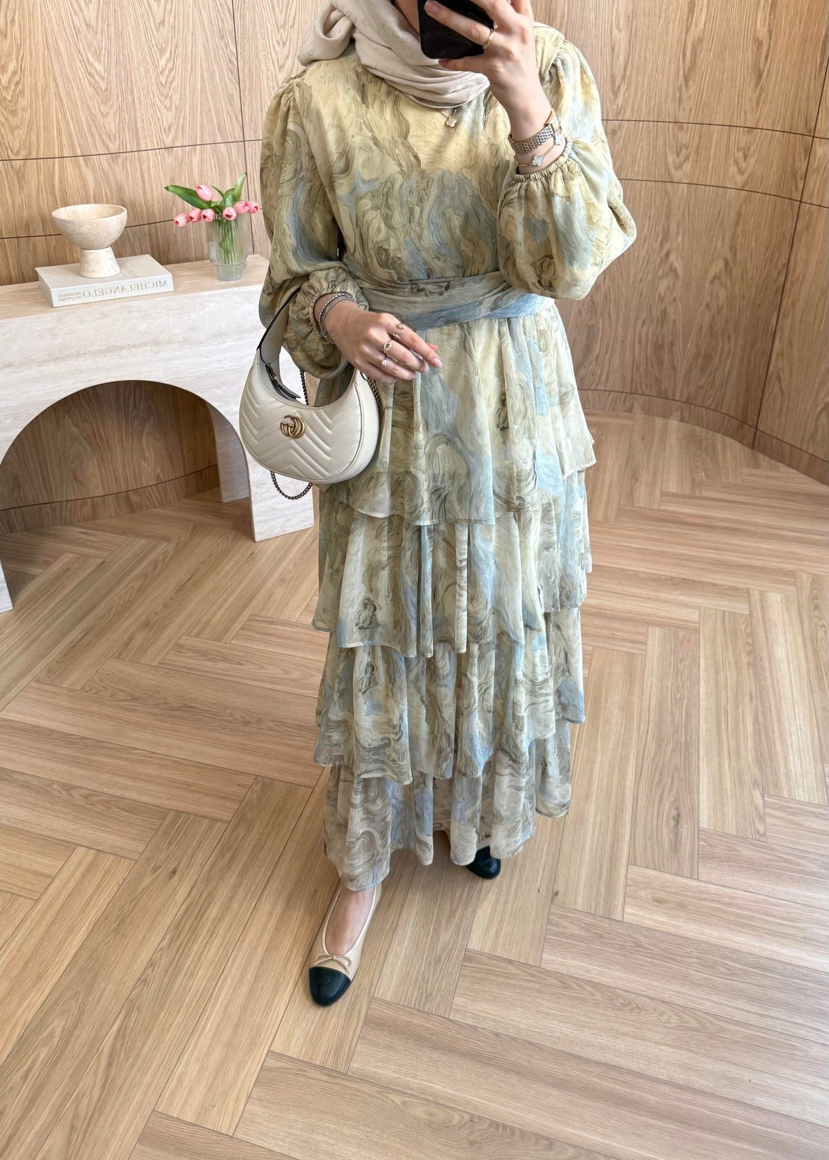 Ella Chiffon Dress – Sage