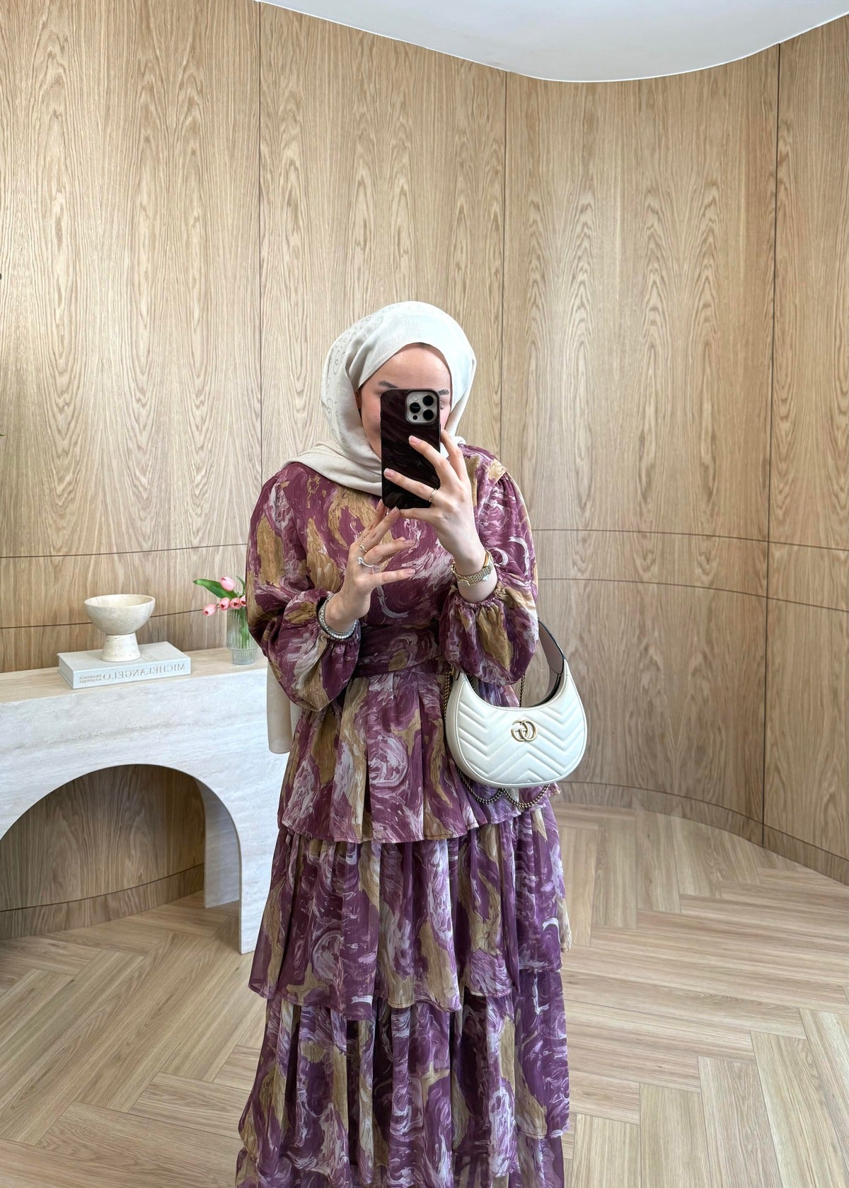 Ella Chiffon Dress – Burgundy