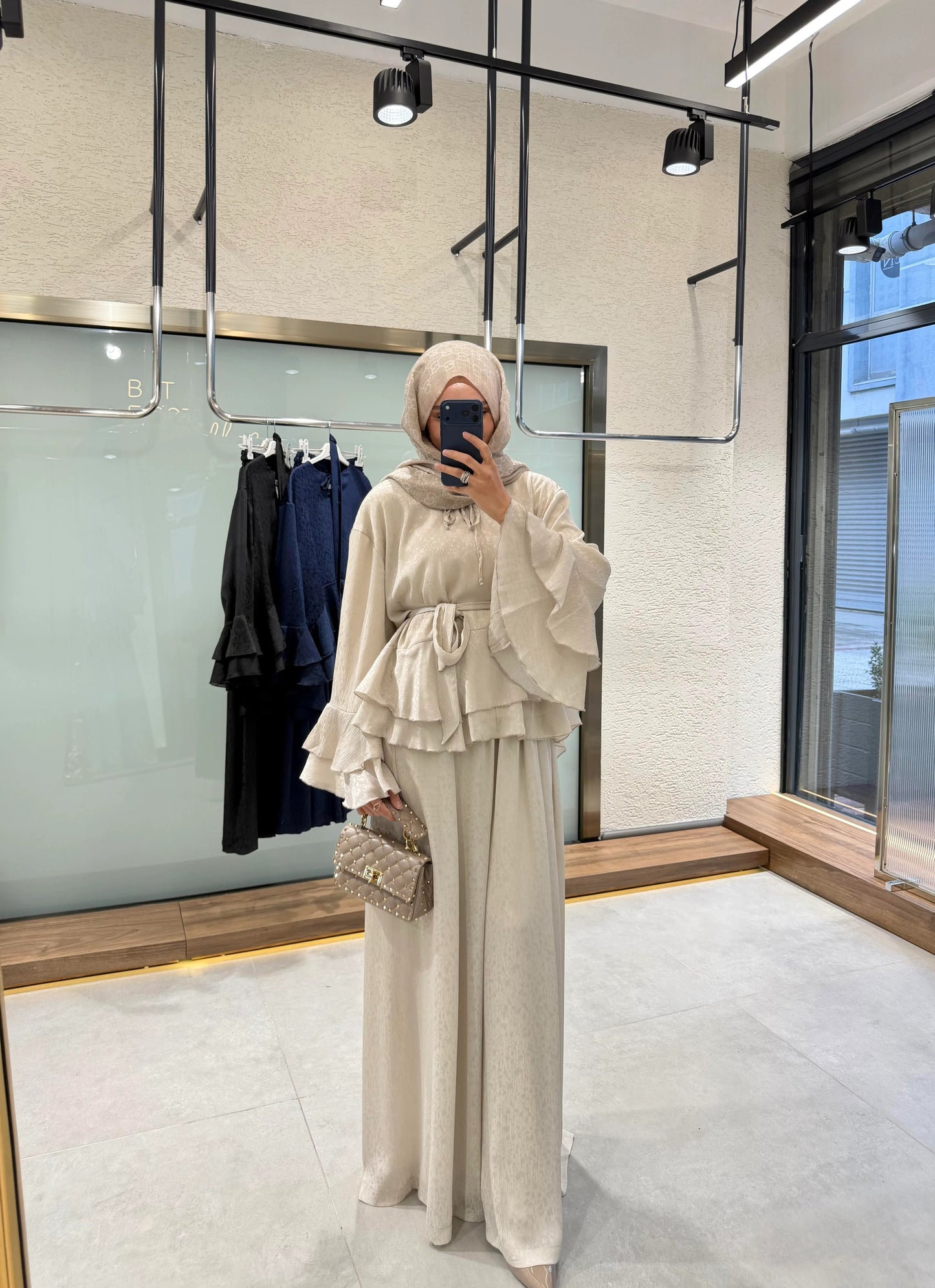 Chiffon Pants Set – Beige