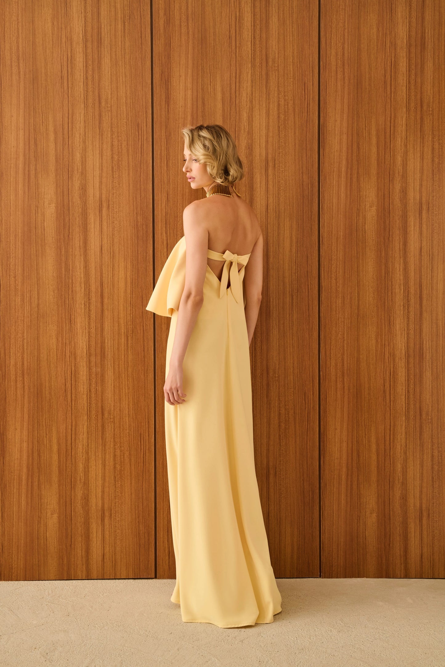 Strapless Ruffle Dress – Butter Yellow