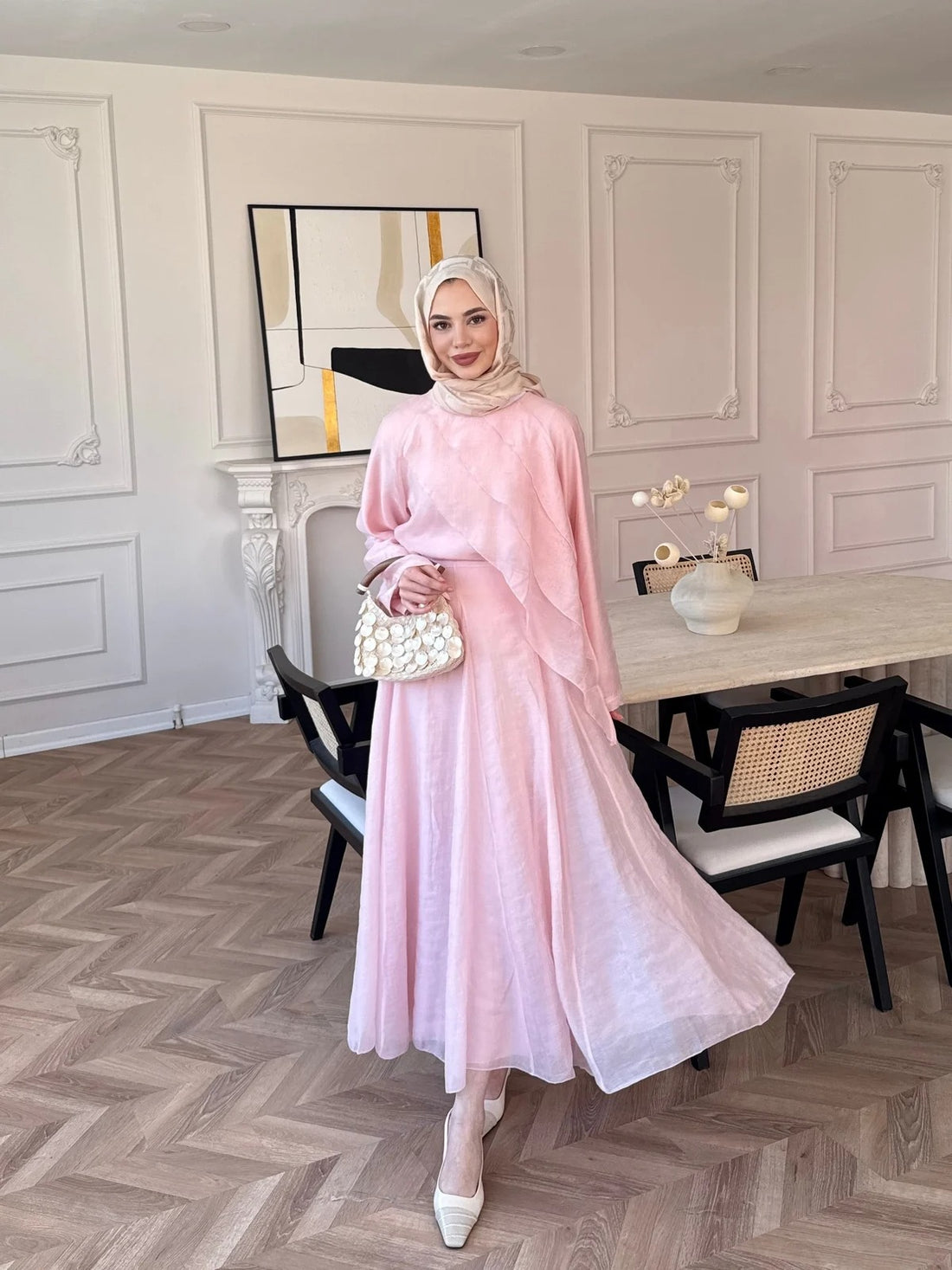 Ruffle Hem Skirt Set in Pink