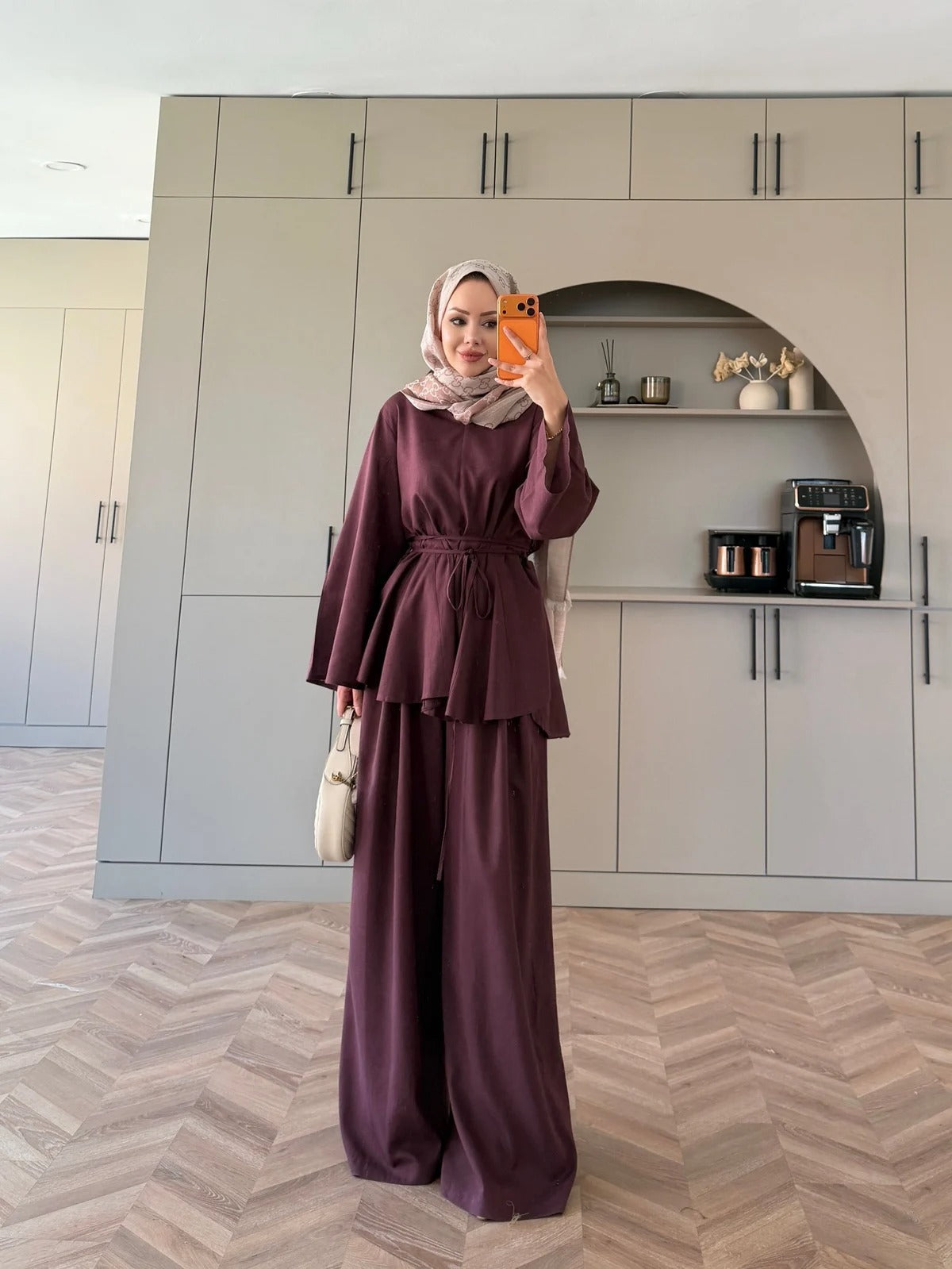 Judy Linen Trouser Set - Two-Piece Co-ord - Burgundy