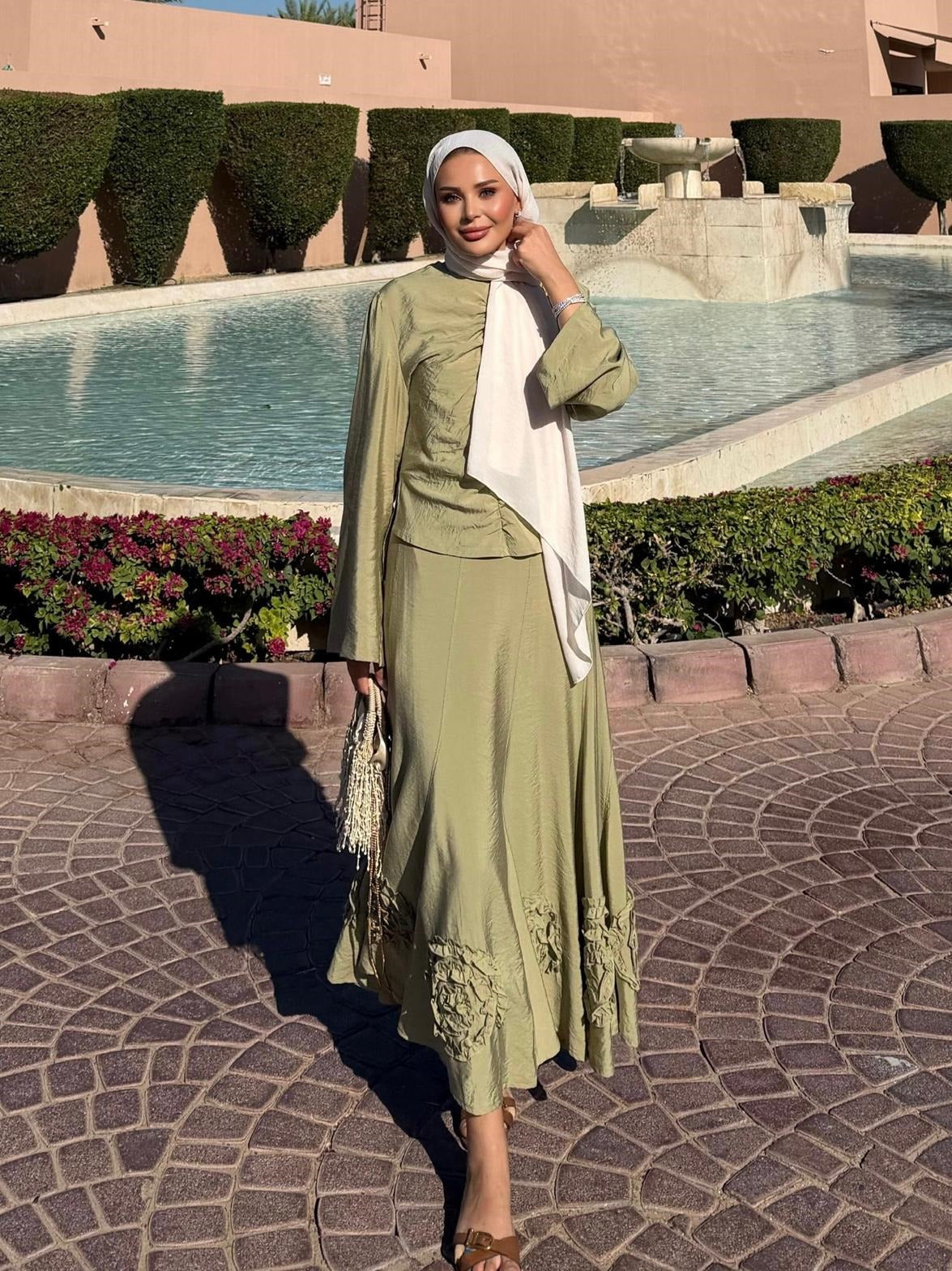 Porto Skirt Set – Sage Green