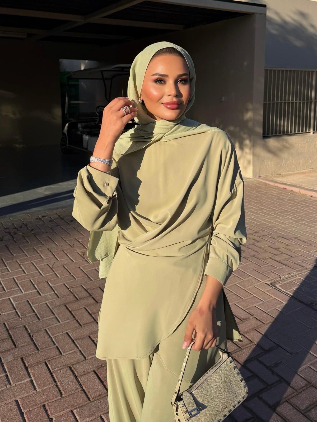 Flower Pants Set – Sage Green