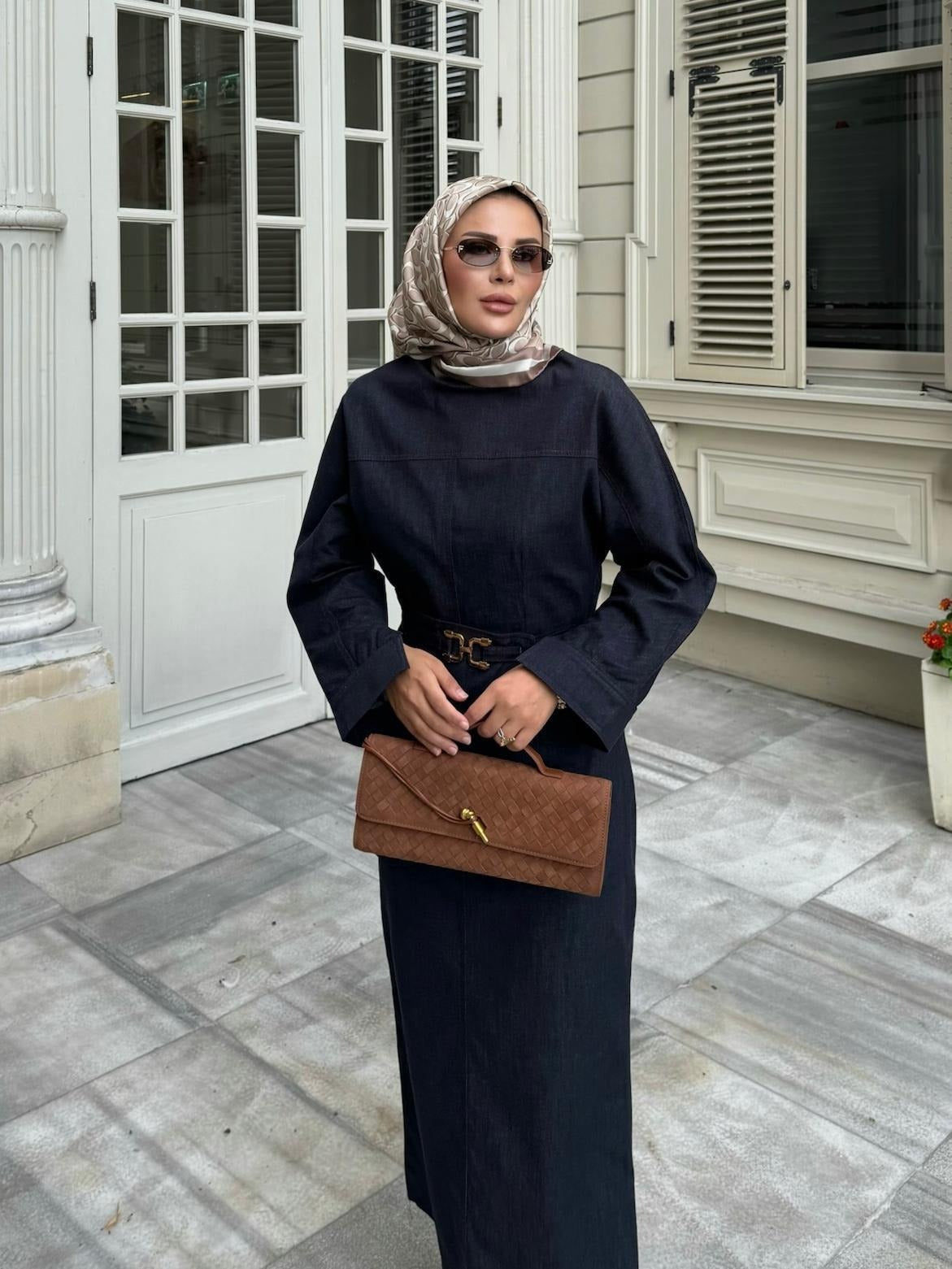 Belted Denim Dress – Denim Blue