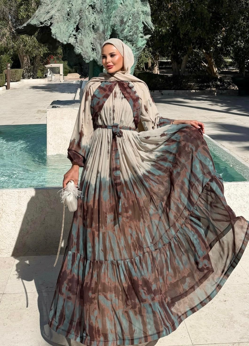 Lilas Flowy Dress – Beige