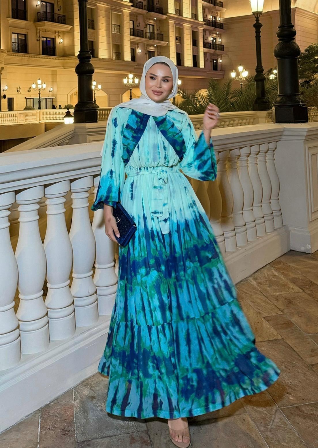 Lilas Flowy Dress – Turquoise