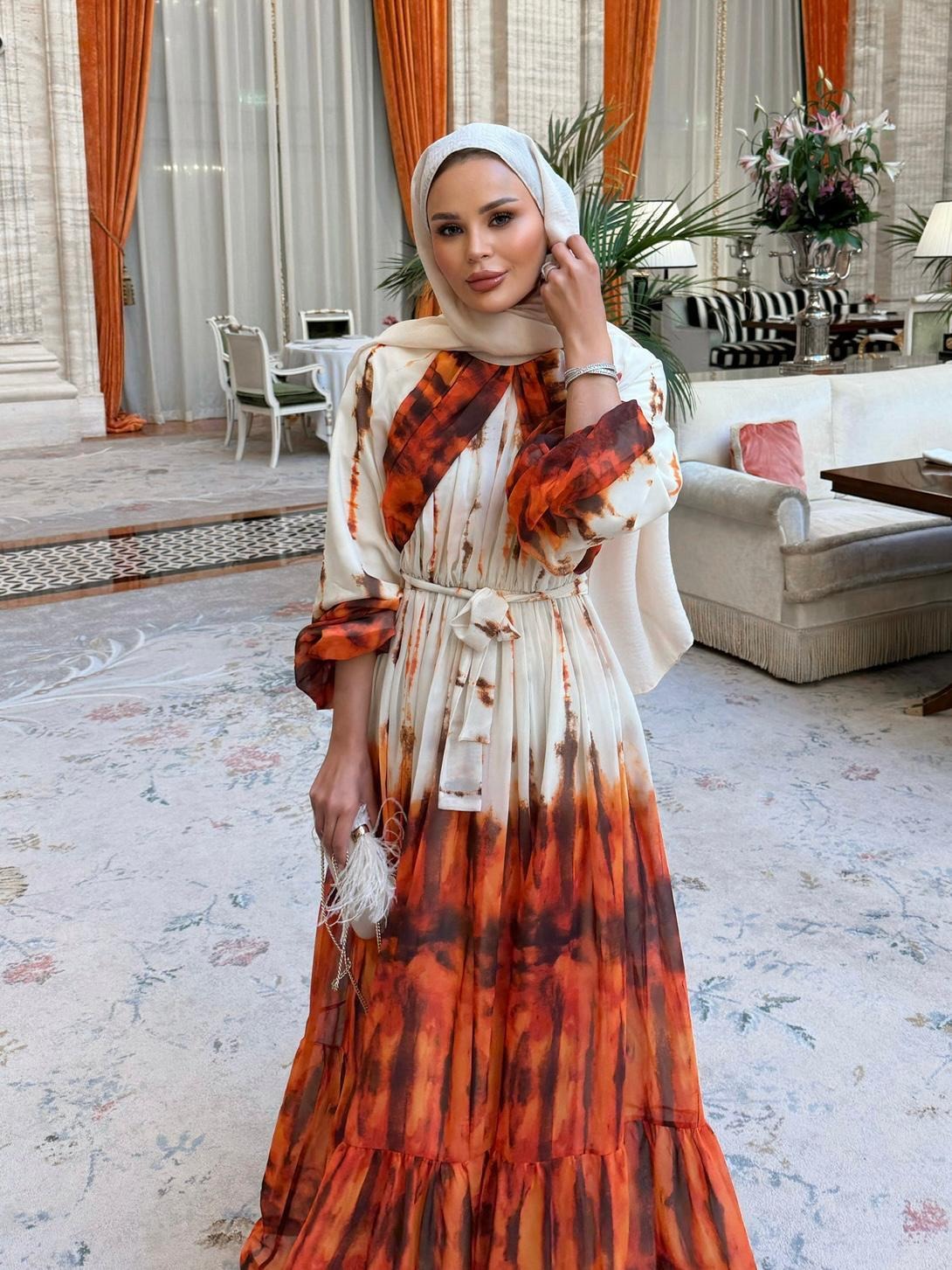 Lilas Flowy Dress – Orange