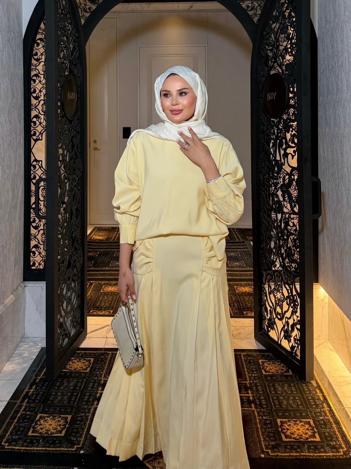 Sofia Maxi Skirt Set – Yellow