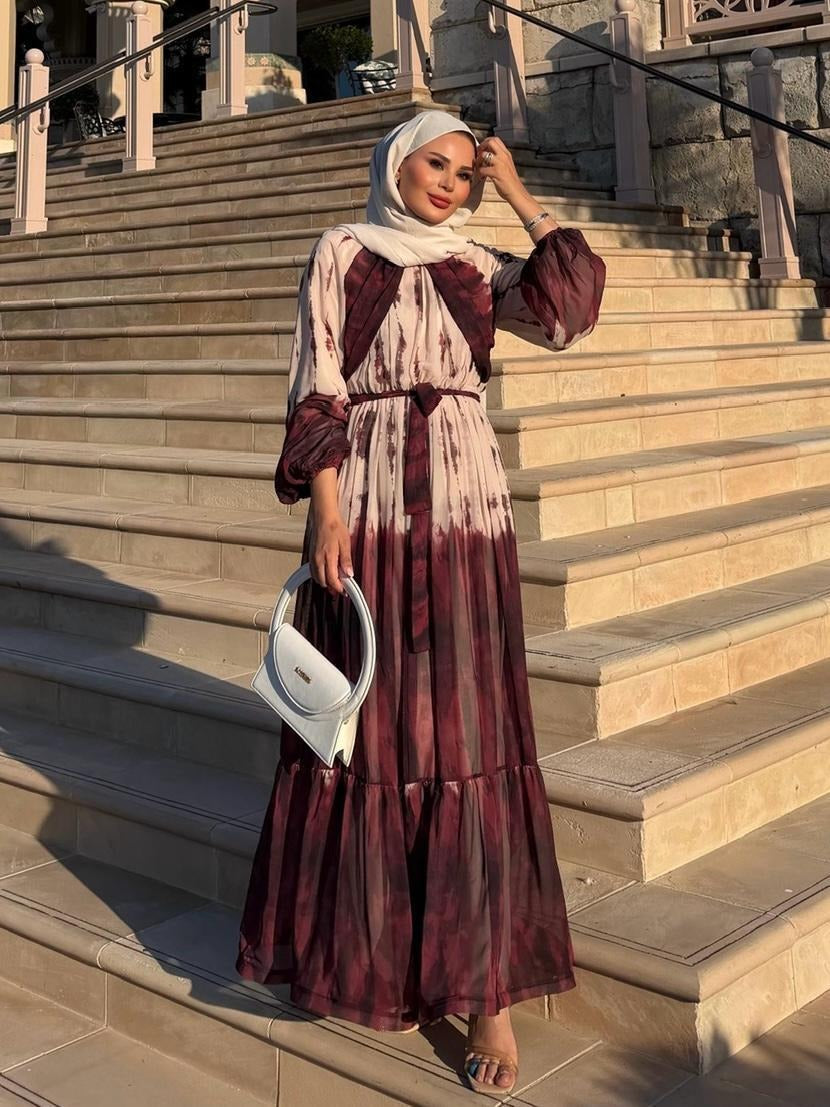 Lilas Flowy Dress – Burgundy