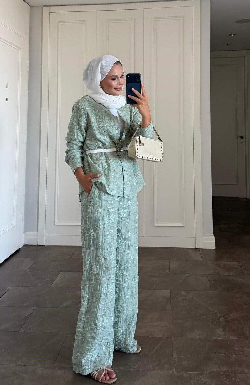 Lilly Modest Trousers Matching Set | Premium Tunic Co-Ord Suit
