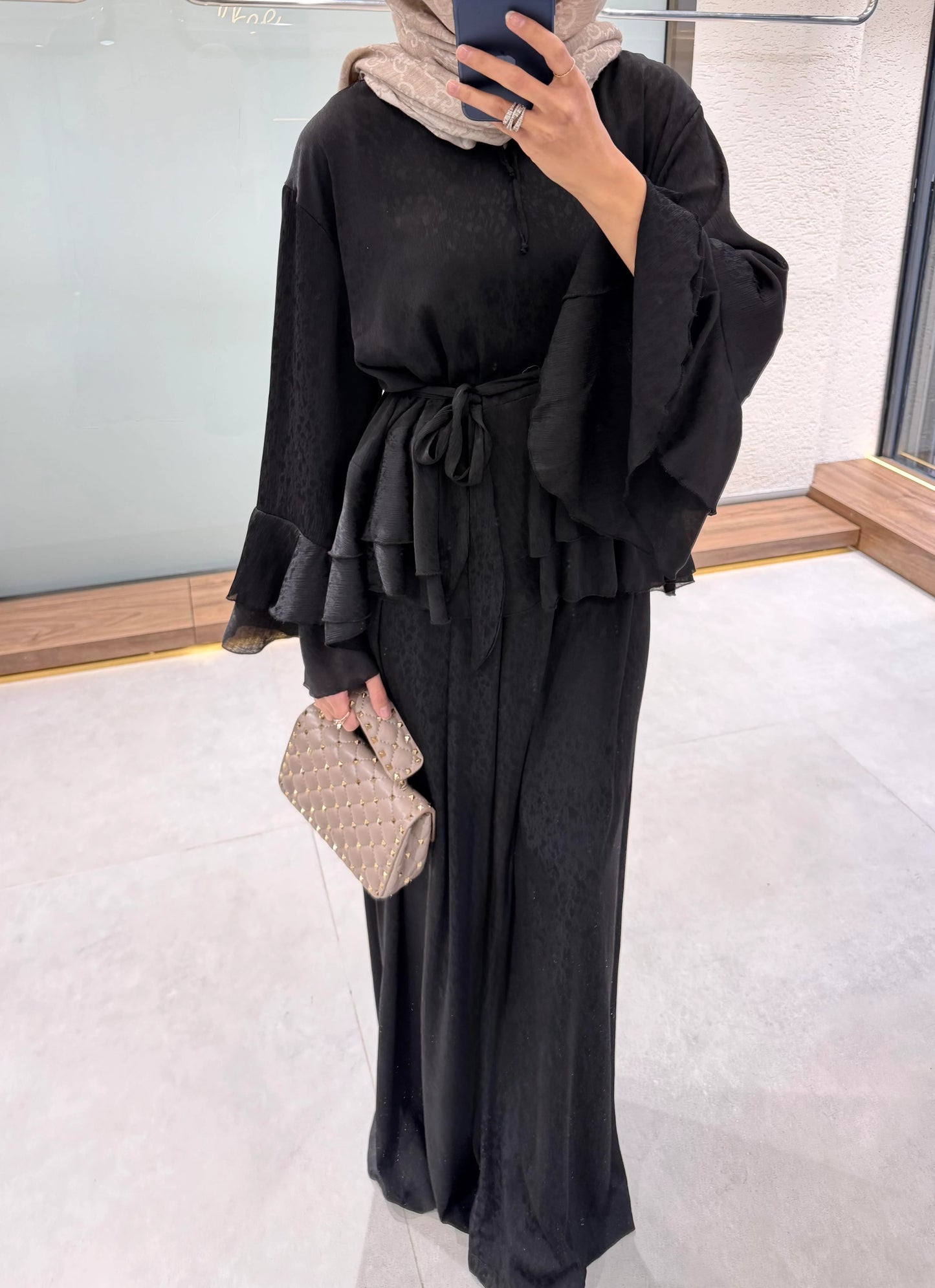 Chiffon Pants Set – Black