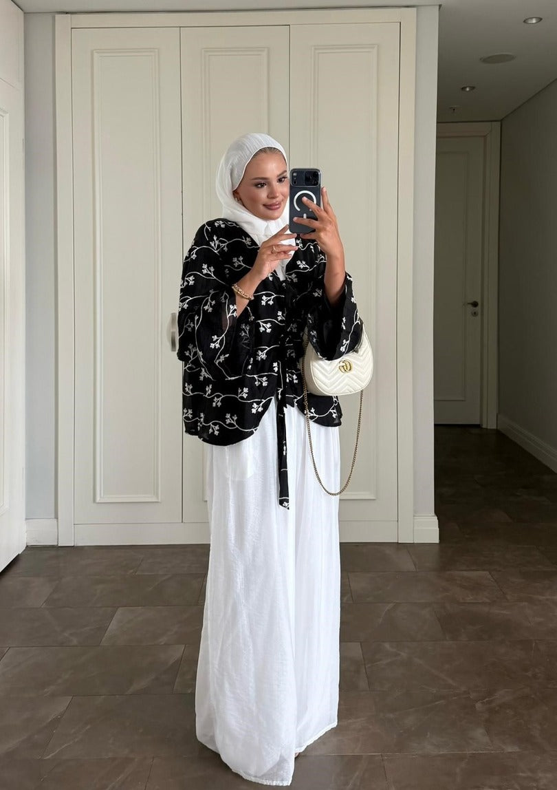 Elena Black Modest Pantolon Takımı - Ön Sipariş İki Parça Tunik Kıyafet