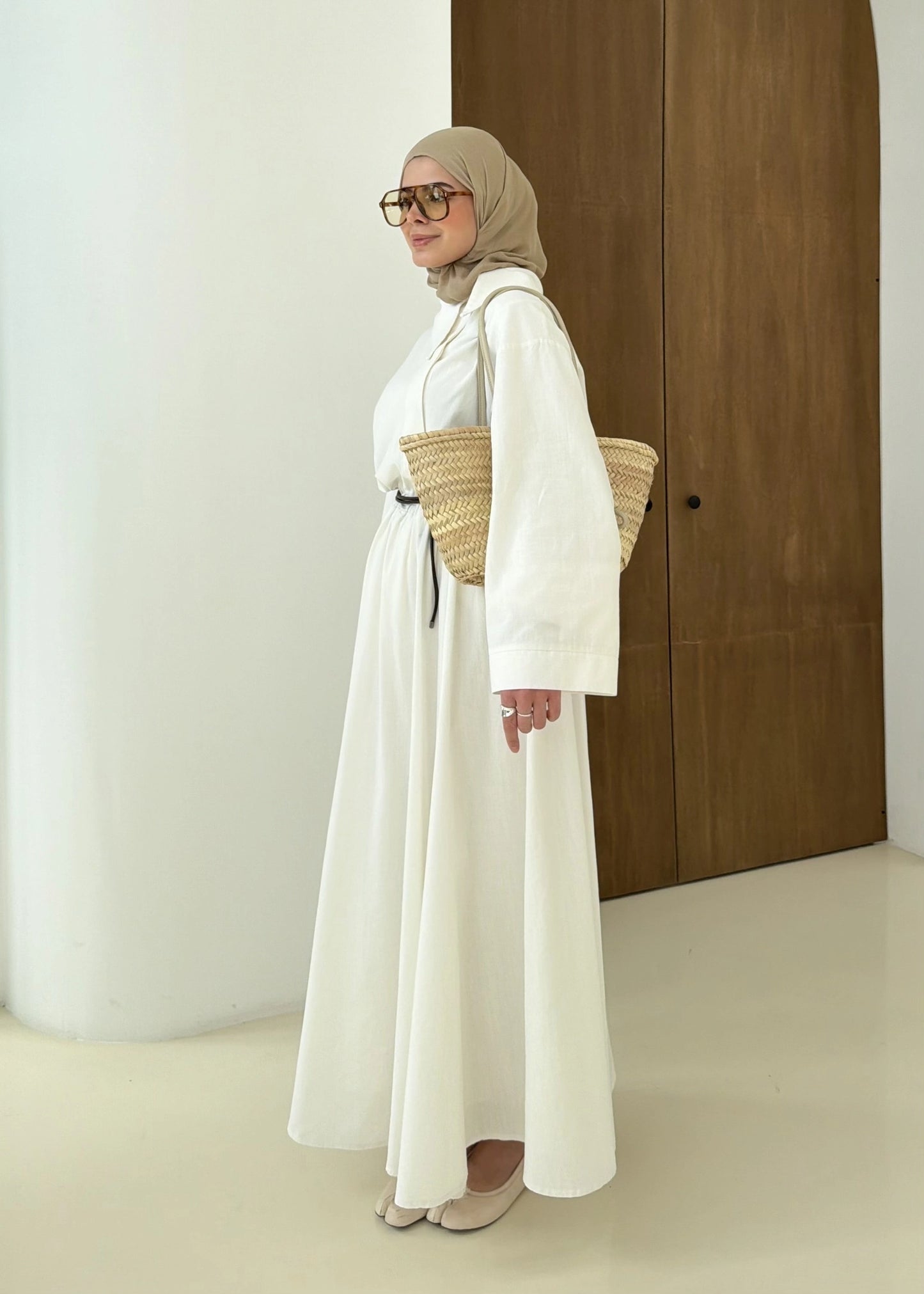 White Linen Two-Piece Suit